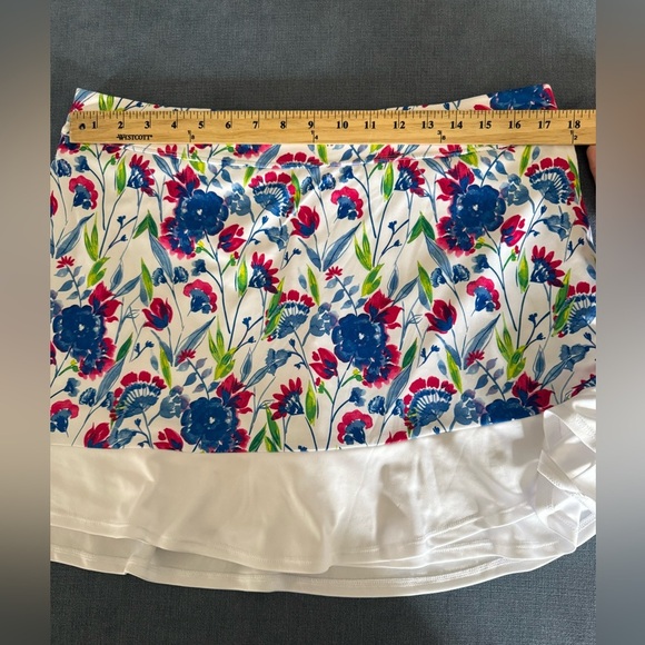 PGA Tour Womens Golf Skort SZ XL Floral Pockets Bright Athletic Summer Comfort - Picture 7 of 8